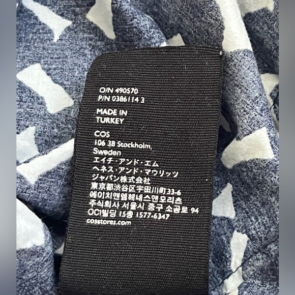 COS A-line Dress Lagenlook Geometric Print front pockets 100% Cotton sz XS - Picture 7 of 12